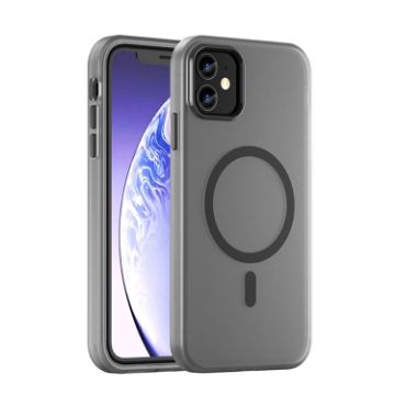 iPhone 11 MagSafe Frosted Translucent TPU PC Full Coverage Case Black - 1