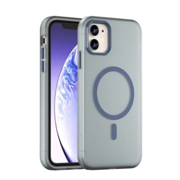 iPhone 11 MagSafe Frosted Translucent TPU PC Case - Dark Blue Cover - 1