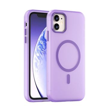 iPhone 11 MagSafe Frosted Translucent TPU PC Case - Dark Purple - 1