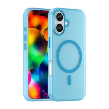 iPhone 17 MagSafe Frosted Translucent TPU PC Full Coverage Case Blue - 1
