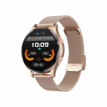 Rose Gold 1.43" Milanese Strap Smart Watch with ECG & Blood Sugar Monitor - 1