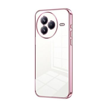 Xiaomi Civi 5 Pro Pink Transparent Plating Fine Hole Phone Case - 1