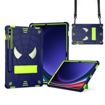Samsung Galaxy Tab S9 FE+/S9+ Spider Silicone Hybrid Case - Navy/Yellow/Green - 1
