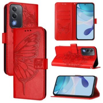 OPPO A5/A3 Pro 5G Global Red Embossed Butterfly Leather Case - 1