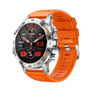 LEMFO K52 Smart Watch 1.39" IPS Screen, Bluetooth Calls, Silver Orange - 1