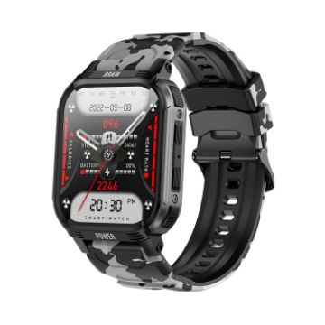 LEMFO LT08 Smart Watch 1.85" TFT Screen, Bluetooth Calls, Gun Black - 1