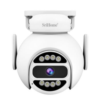 SriHome SH047 4MP WiFi HD Camera, IP66 Waterproof, Night Vision, US Plug - 1