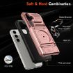 Samsung Galaxy A55 5G Shockproof Card Case with Ring Holder - Rose Gold - 5