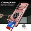 Samsung Galaxy A55 5G Shockproof Card Case with Ring Holder - Rose Gold - 6