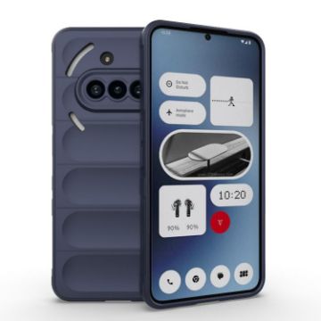 Nothing Phone 3a Magic Shield TPU + Flannel Case - Dark Blue - 1