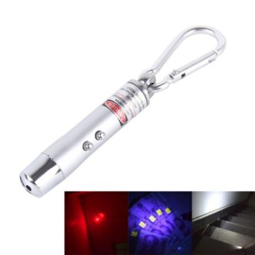 Mini LED Flashlight Torch Keychain - 2 PCS Silver for Outdoor Use - 1