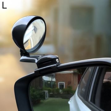 Adjustable Blind Spot Mirror Wide Angle for Left Rear View (Black) - 1