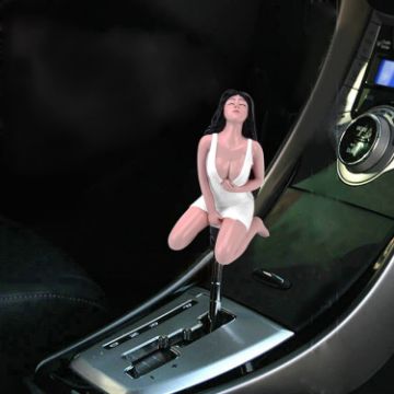 Universal White Gear Shift Knob with Rubber Covers for All Cars - 1
