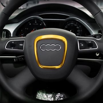 Audi Steering Wheel Decorative Ring Cover Trim Sticker - Gold - 1