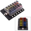 12-Slot Fuse Box Kit with LED Indicator for Auto, Car, Truck, Boat - 1