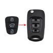 Hyundai/Kia Car Key Shell 3-Button Silicone Pad Replacement, No Battery - 3