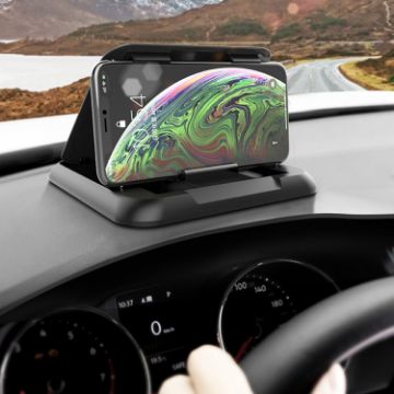Carbon Fiber Texture Silicon Phone Holder for 3.5-6.8" Cellphones - 1