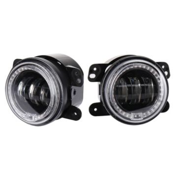 2 PCS 12V-30V 30W 1440LM 12LED 4" Car Fog Light Black Background - 1