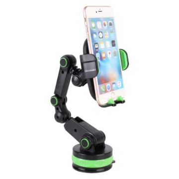 Car Phone Holder - 360 Rotating Telescopic Suction Cup (Green) - 1