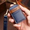 Volvo 6-Button Key Case - Blue Cowhide Leather Protective Cover - 5