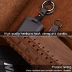 Volvo Car Cowhide Leather Key Cover - Single Slit Style (Brown) - 3