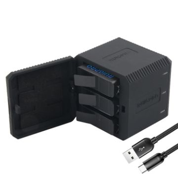 RUIGPRO USB Triple Battery Charger Box for GoPro HERO6/5 with LED Light - 1