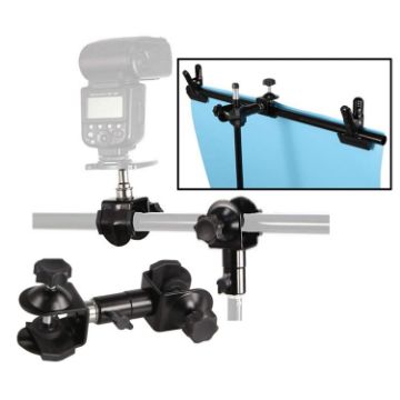 C-Type 2 in 1 Camera Umbrella Holder Clip Clamp for Tripod & Light Stand - 1