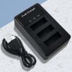Sony NP-BX1 LCD Display USB Triple Charger with Cable - Black - 2