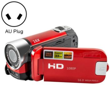 HD 16MP Home Travel DV Camera, 16X Zoom, AU Plug, Red - 1