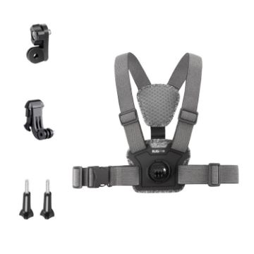 Adjustable 4 in 1 Body Mount Belt Chest Strap with Mount & Screw - Grey - 1