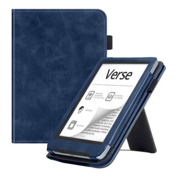 Pocketbook Verse/Verse Pro Calfskin Leather Tablet Case - Blue - 1
