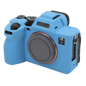 Sony ILCE7RM5/A7R5 Blue Litchi Texture Silicone Protective Case - 1