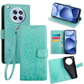 OPPO Find X8s Green Tree & Deer Embossed Leather Phone Case - 1