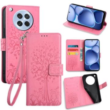 OPPO Find X8s Pink Tree & Deer Embossed Leather Phone Case - 1