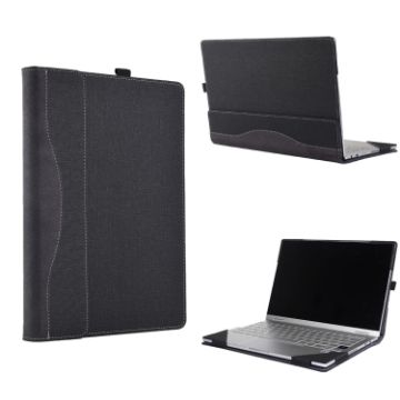 Microsoft Surface Laptop 6 13.5" Black Cloth Texture Leather Case Stand - 1