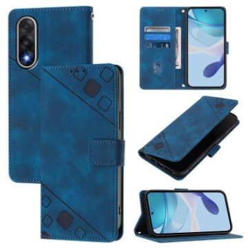 OnePlus Ace 5 Ultra Blue Leather Phone Case - Skin-feel Embossed - 1