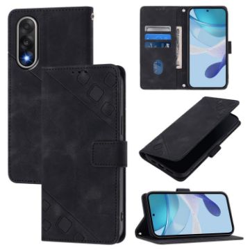 OnePlus Ace 5 Ultra Black Embossed Leather Phone Case - Skin-feel - 1