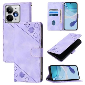 Realme Neo7 Turbo 5G Light Purple Embossed Leather Phone Case - 1