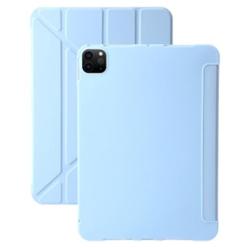 iPad Pro 13 2024 Sky Blue TPU Flip Leather Case with Holder - 1