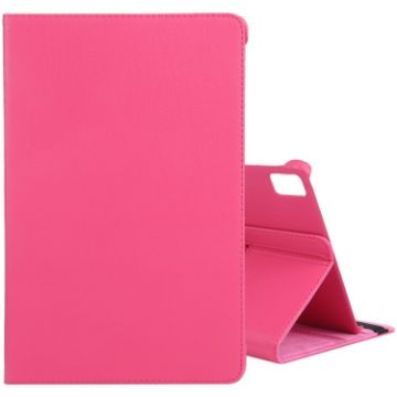 iPad Pro 13 2024 Leather Case Rose Red 360 Rotation Holder - 1