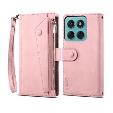 Motorola Edge 60 ESEBLE Rose Gold RFID Leather Phone Case Retro Frosted - 1