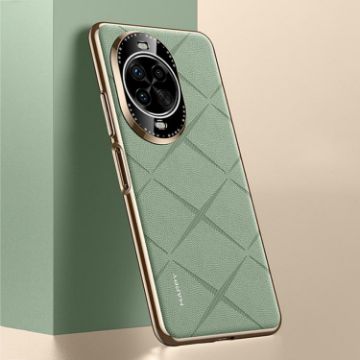 Huawei nova 14 Pro Green Plain Leather PC Phone Case - 1