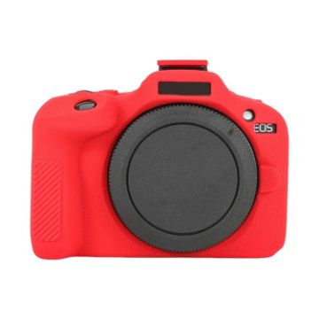 Canon EOS R100 Red Litchi Texture Silicone Protective Case - 1