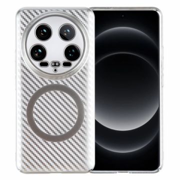 Xiaomi 14 Ultra 6D Carbon Fiber Magsafe Case - Starlight Silver - 1