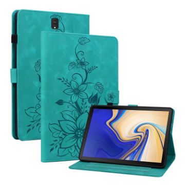 Samsung Galaxy Tab S4 10.5 Lily Embossed Leather Case Green SM-T830/T835 - 1