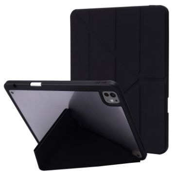iPad Pro 13 2024 Black Acrylic Leather Tablet Case - Transparent - 1
