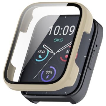 SKG V9 PC + Tempered Film Watch Protective Case - Ivory White - 1
