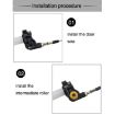 Off-road Motorcycle 22mm Throttle Clamp Hand Grip Gold/Silver Cable - 6