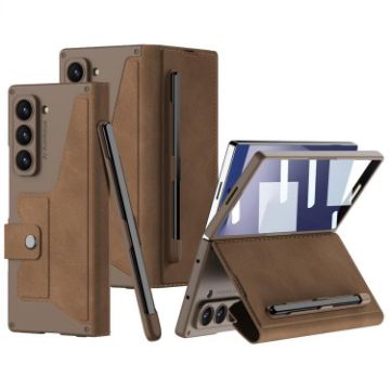 Samsung Galaxy Z Fold7 5G GKK Armor Flip Leather Case with Pen Slot - 1