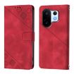 Vivo S30 Pro Mini Red Embossed Leather Phone Case - Skin Feel - 2